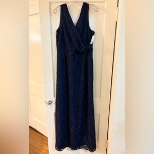 NWT Donna Morgan Lace Maxi Gown Size 18 Indigo Navy – Formal, Wedding, Evening